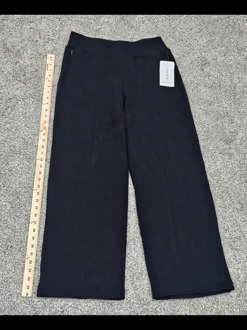 Athleta Black Retroplush Straight Leg Wide Leg Soft Pants